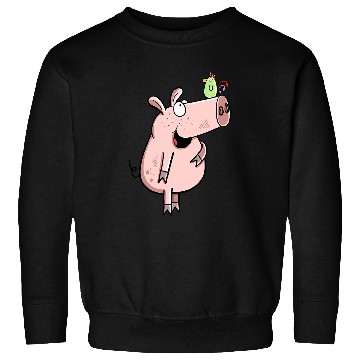 Discover Pig With Bird Fun Art For Pig Or Farm Lover Sweatshirts
