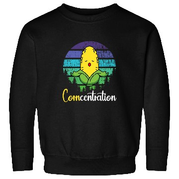 Discover Retro Distressed Corncentration Funny Lotus Yoga Corn Woman Sweatshirts