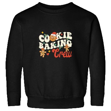 Discover Cookie Baking Crew Funny Holiday Baker Groovy Retro Cute Sweatshirts