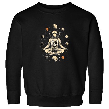Discover Astronaut Yoga Pose Planet Space Meditation Spaceman Sweatshirts