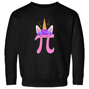 Discover Womens Cute Unicorns Face Pi Day Math Geek Sweatshirts