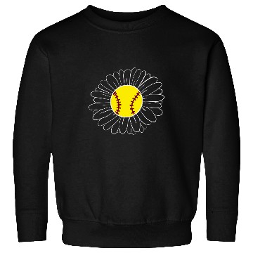 Discover Cute Flower Daisy Softball Mom Sweatshirts