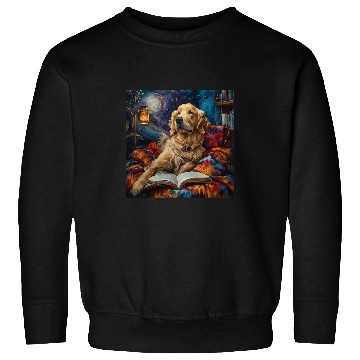Discover Golden Retriever Dog Reading Book 1 Sweatshirts