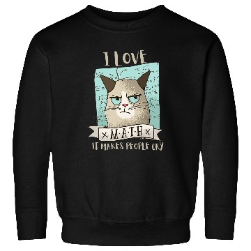 Discover Funny Cat I Love Math It Makes People Cry Teacher Nerd Sweatshirts