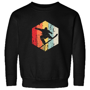 Discover Skiing Ski Snowboarding retro style snowboarder Sweatshirts