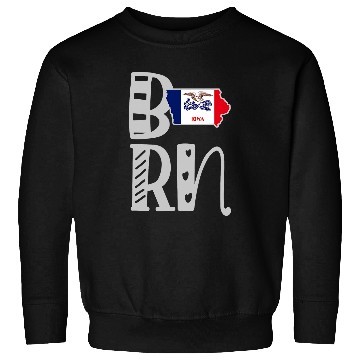 Discover Born Iowa in Art Block Letters Sweatshirts