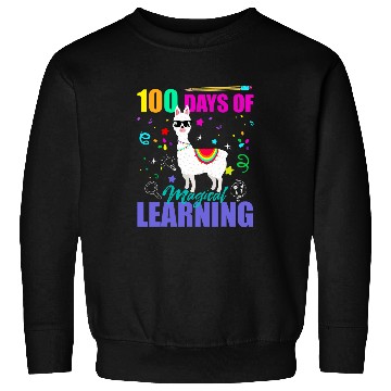 Discover 100 Days Of Magical Learning Llama Funny Teacher Student Sweatshirts