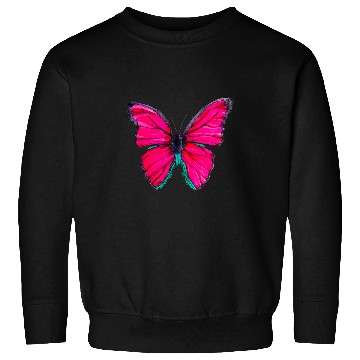 Discover Pink Watercolor Butterfly Illustration Sweatshirts