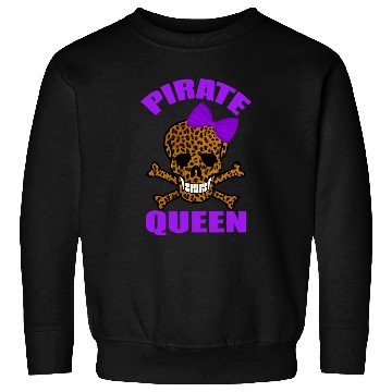 Discover Leopard Print Purple Bow Pirate Queen Skull And Crossbones Sweatshirts