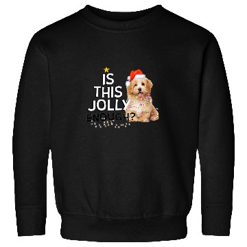 Discover Shih Tzu Santa Hat Lights xmass This Is Jolly Enough Sweatshirts