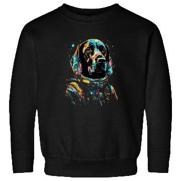 Discover German Shorthaired Pointer Astronaut Dog in Space Fun Black Sweatshirts