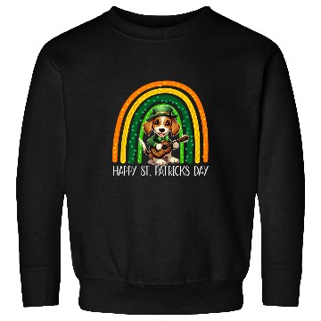 Discover Banjo Player Beagle Dog Shamrock Rainbow St Patricks Day Sweatshirts