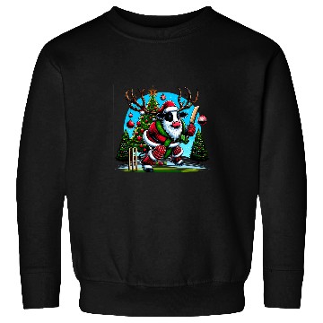 Discover Funny Cow Play Cricket Reindeer Christmas Sweatshirts