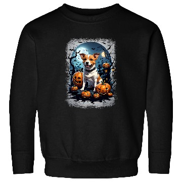 Discover Cute Jack Russell A Spooky Haunted House Full Moon Sweatshirts