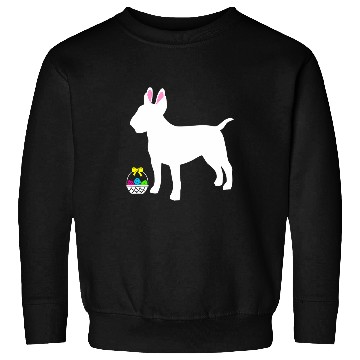 Discover Bull Terrier Easter Bunny Dog Silhouette Sweatshirts