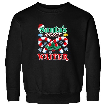 Discover Santas Nicest Waiter Christmas Naughty Or Nice List Sweatshirts