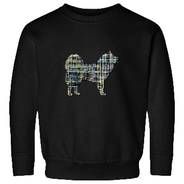 Discover Dog Samoyed Silhouette Abstract Grid Pattern Sweatshirts