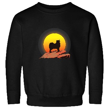 Discover Dog Samoyed Bjelkier Dog Sunrise Sweatshirts