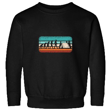 Discover Funny Camping Evolution Retro Camper Hiking Camp Sweatshirts