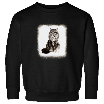 Discover Cat Daddy Mommy Boy Girl Funny Leopard Bleached Sweatshirts