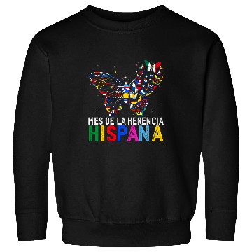 Discover Mes De La Herencia Hispana Butterfly Latinx Countries Flag Sweatshirts