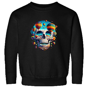 Discover Soaring Spirit Skull Balloon Flight Joy Balloon Albuquerque Sweatshirts
