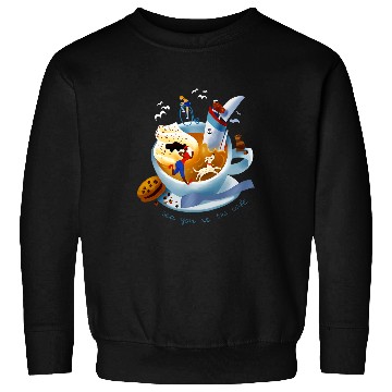 Discover Coffee cookie and morning routine Stylized design Sweatshirts