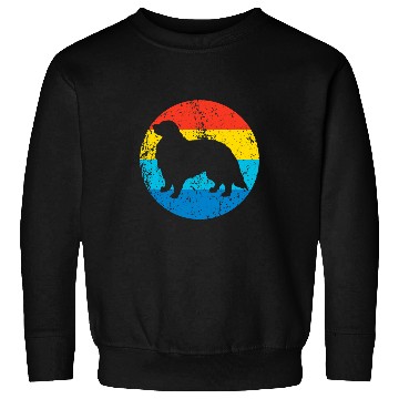 Discover Great Pyrenees Dog Breed Silhouette Retro 1970s Circle Sweatshirts
