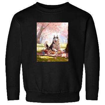 Discover Husky Cherry Blossom Funny Dog Picnic Sweatshirts