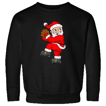 Discover Christmas Santa Claus Baseball Pitcher Boys Kids Teens Xmas Sweatshirts