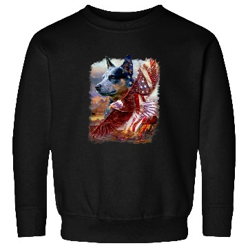 Discover Heeler Dog Eagle American Flag 4th July Independence Day Sweatshirts
