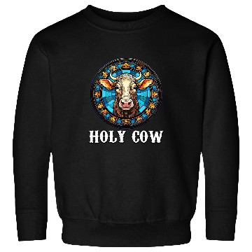 Discover Funny Stained Glass Art Cow for Men and Women Sweatshirts