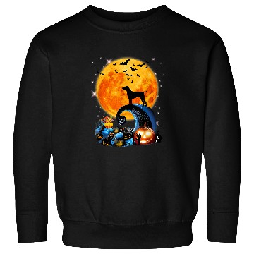 Discover Dog German Shorthaired Pointer Moon Cliff Pumpkin Halloween 5 Sweatshirts