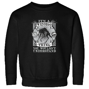 Discover Funny Wendigo Cryptid Skin Walker Folklore Cryptozoology 1 Sweatshirts