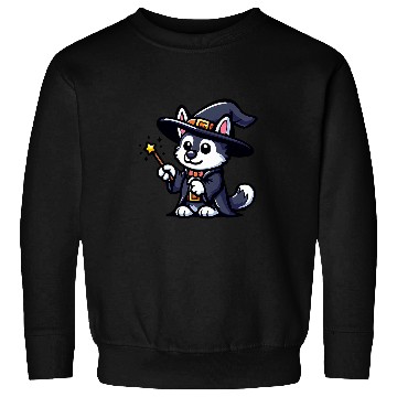Discover Husky Wizard Funny Dog Magic Sweatshirts