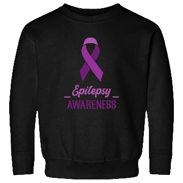 Discover Large Purple Ribbon For Epilepsy Awareness Sweatshirts