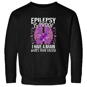 Discover Epilepsy Is Proof Epliepsy Awareness Month Purple Ribbon Sweatshirts
