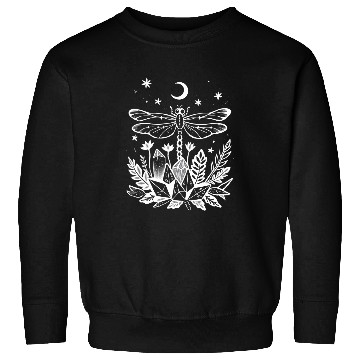 Discover Goth Celestial Botanical Art Witchy Crystal Dragonfly Sweatshirts