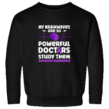 Discover Kids Epilepsy Awareness Brainwaves Purple Sweatshirts