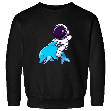 Discover Funny Astronaut on Dolphin in Space Cool Dolphin Astronaut Sweatshirts