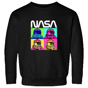 Discover Lacrosse Gift NASA Astronaut Pop Art Worm Logo Sweatshirts