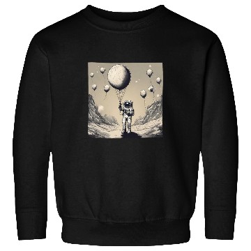 Discover Galactic Astronaut Explorer Holding Planet Balloons STEM Sweatshirts