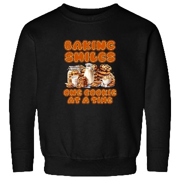Discover Baking Smiles One Cookie at a Time Baker Christmas Sweatshirts