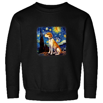 Discover Dog in starry night van gogh Beagle Sweatshirts
