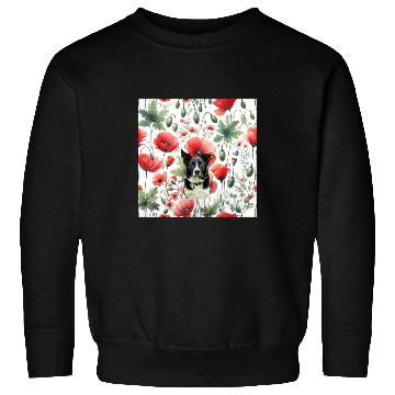 Discover Border Collie Red Poppy vintages Cottagecore Flowers Sweatshirts