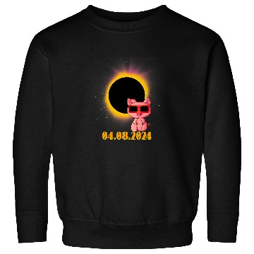 Discover Solar Eclipse 2024 Pig Wearing Solar Eclipse Glasses Sweatshirts