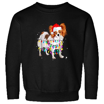 Discover cute papillon christmas light dog xmass tree Sweatshirts