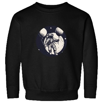 Discover Galactic Astronaut Explorer Holding Planet Balloons STEM 1 Sweatshirts