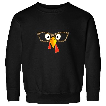 Discover Turkey Face Leopard Print Glasses Thanksgiving Cute Funny Sweatshirts