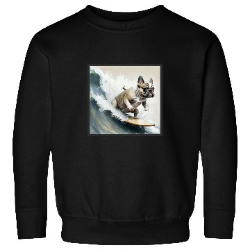 Discover French bulldog surfing Sweatshirts